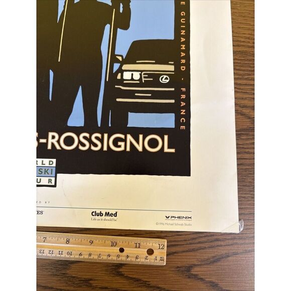 Rare 1996 Team Lexus Rossignol World Pro Ski Tour Poster Club Med Felix McGrath - Picture 4 of 11